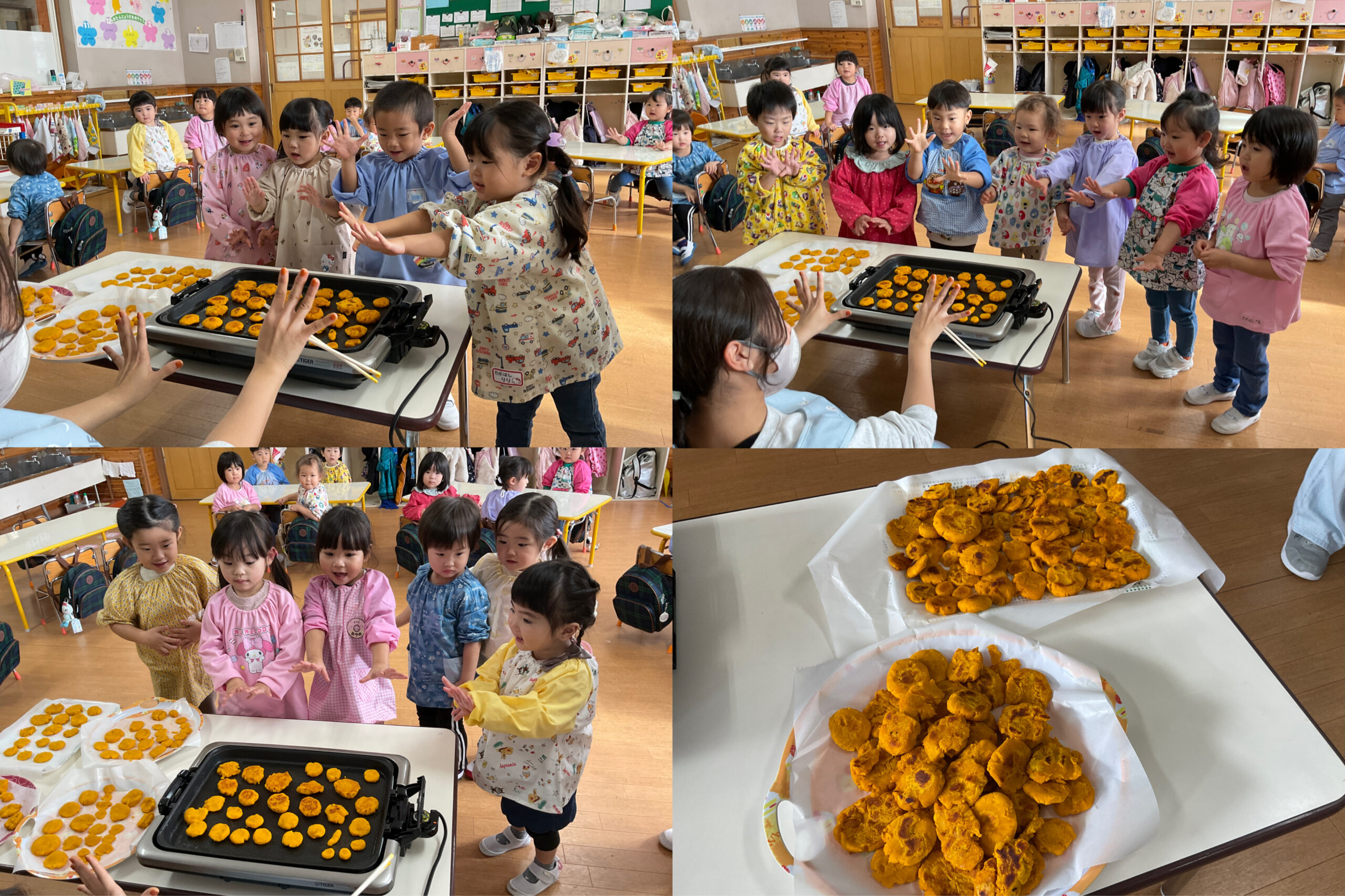 満３歳ばなな組　かぼちゃのペタペタ焼きクッキング🎃